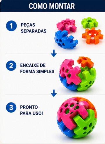 Brinquedo Inteligente para Cachorro com Petiscos | Bola Interativa Anti Estresse