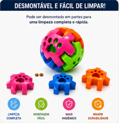 Brinquedo Inteligente para Cachorro com Petiscos | Bola Interativa Anti Estresse