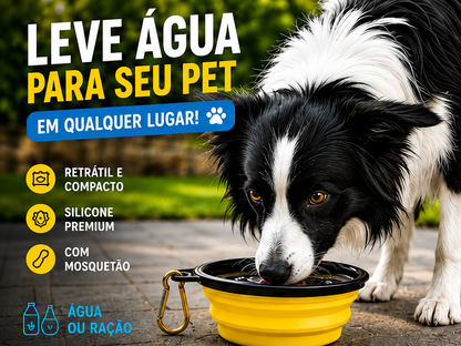 Comedouro e Bebedouro Retrátil Silicone Atóxico para Cães e Gatos