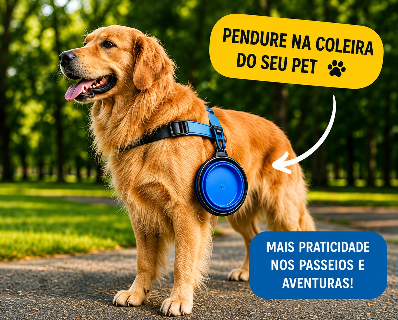 Comedouro e Bebedouro Retrátil Silicone Atóxico para Cães e Gatos