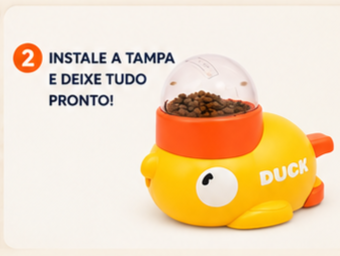 Brinquedo Interativo Pato Dispensador de Ração e Petiscos para Cães e Gatos