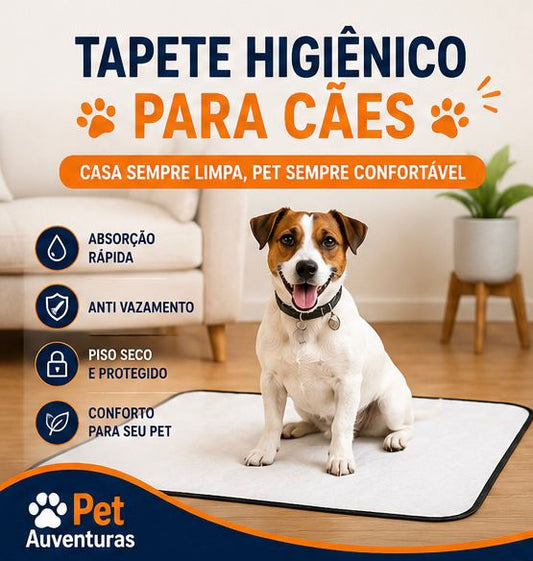 Kit 5 Tapetes Higiênicos Laváveis para Cães | Super Absorvente, Reutilizável e Antivazamento
