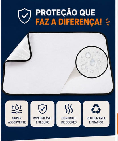 Kit 5 Tapetes Higiênicos Laváveis para Cães | Super Absorvente, Reutilizável e Antivazamento