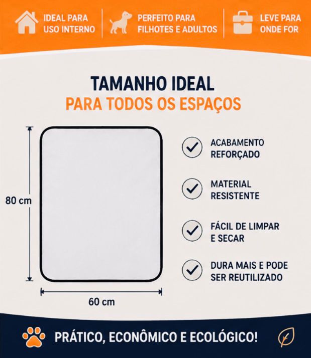 Kit 5 Tapetes Higiênicos Laváveis para Cães | Super Absorvente, Reutilizável e Antivazamento
