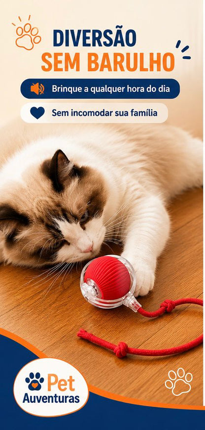 Bolinha Inteligente Interativa para Gatos com Cauda | Brinquedo Automático Recarregável USB Anti Tédio